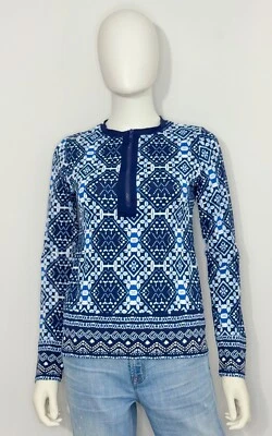 Tommy Bahama Indigo Cowrie Womens Rash Guard M Navy White Long Sleeve Swim Top - Image 1 of 4