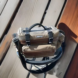 Vertex Padded Tan Camera Bag Model #8055 w/Adj Shoulder Strap Hard Bottom EUC - Picture 1 of 24