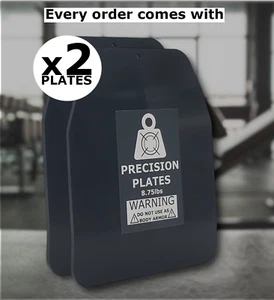 Precision Plates Curved Weighted Vest Plates - 8.75LB Pair Fits With Most Vests - Picture 1 of 8