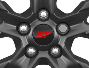 Genuine Ford Focus, Puma Black Alloy Wheel Centre Cap + Red ST Logo x1 2566957 - Picture 1 of 2