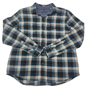 Woolrich Flanellhemd Größe Medium türkis schwarz kariert kariert Langarm Freizeit Oberteil - Bild 1 von 15