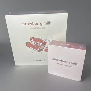 Osume strawberry milk cherry  keycaps Hangul Kit & Novelty Set and Metal Artisan - Picture 1 of 15