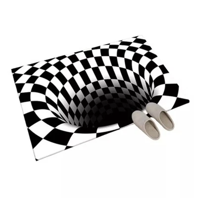 Alfombra alfombra puerta 40*60 cm ilusión geométrica 3D trampa visión para salón dormitorio Foto 1 de 4