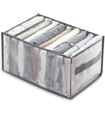 2 Pack Drawer Organisers, 9 Grids Jeans, T-shirt Storage Box with Compartments - Image 1 of 4