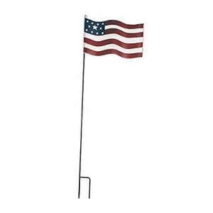 Patriotic Garden Stake Rustic Metal American Glory Flag Yard Stakes Indoor & - Picture 1 of 8