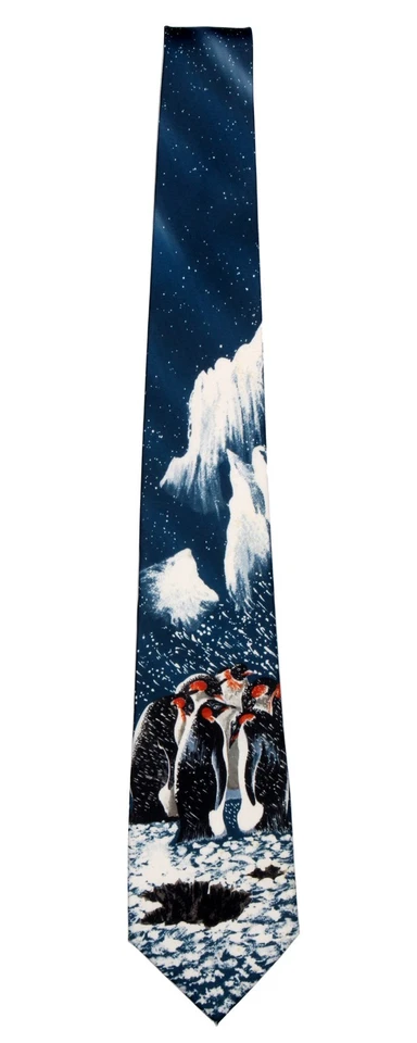 Corbata de novedad para hombre especies en peligro de extinción Emperador Pingüino - Nueva con etiquetas Foto 1 de 1