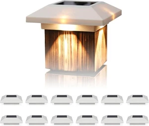KEMECO Solar 4x4 Wood Post Cap Outdoor Waterproof Warm White LED Modern Lights - Picture 1 of 5