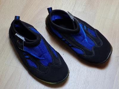 Badeschuhe Gr. 33, Kinder Aquaschuhe Wasserschuhe Schwimmschuhe, Schwarz/blau - Bild 1 von 4
