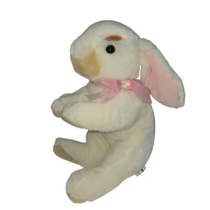 Commonwealth Plush Bunny Rabbit Stuffed Animal Pink Bow 11 Inch Easter - Picture 1 of 11