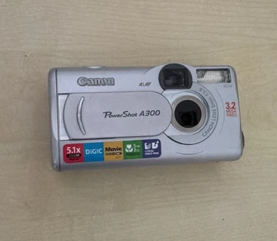 Canon PowerShot A300 Digitalkamera Silber 3,2MP Vintage Händler Garantie Geprüft - Bild 1 von 3
