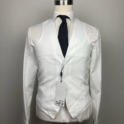 Bar III Mens Slim fit Suit Vest Size Small White 100%Linen E091426 - Image 1 of 4