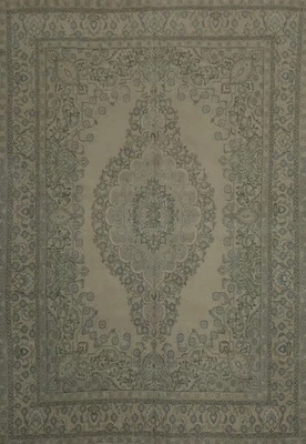 Alfombra de área hecha a mano elegantemente hecha a mano medallón 9x13 con intrincado diseño floral Foto 1 de 4