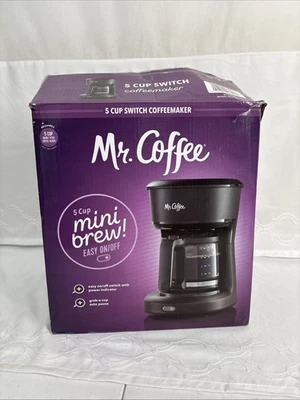 Cafetera Mr. Coffee negra con interruptor de 5 tazas en caja original usada Foto 1 de 4