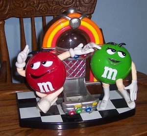 Collectible Red & Green M&M's Rock'n Roll Cafe Jukebox Candy Dispenser GUC - Picture 1 of 4