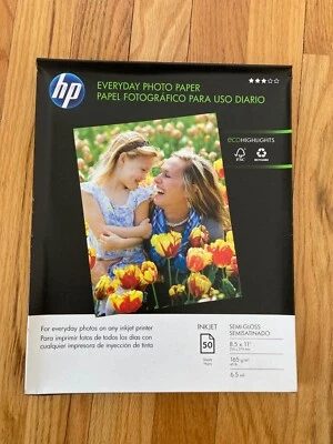HP Everyday 50 sheet Letter 8.5 x 11-Inch Semi-Gloss Photo Paper NEW & SEALED - Image 1 of 2