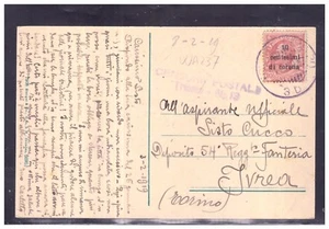 Cartolina Trento e Trieste Tariffa 10 c. Corona Isolato Soprastampato 1919 WA237 - Picture 1 of 1