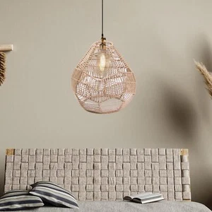 Pendant Lamp Shade Rattan Decoration Ceiling Light Shade for A 26x26x6.5CM - Picture 1 of 7