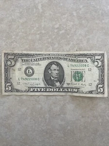 1988 series a 5 dollar bill - Picture 1 of 2
