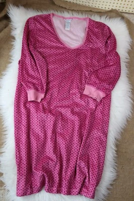 Camisón corto Nautica Sleepwear M polar claro cuello en V magenta y rosa S Foto 1 de 4