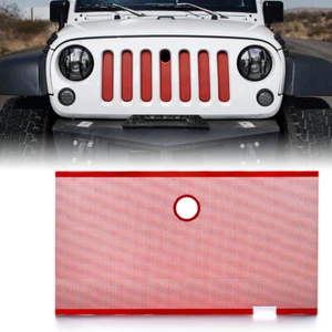 Inserto de malla de rejilla roja de aleación de aluminio con orificio de bloqueo para Jeep Wrangler JK 2007-2018 - Imagen 1 de 7