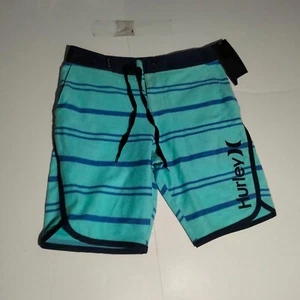 Hurley Blue striped boy's board shorts 12 NWT - Picture 1 of 8