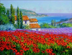 Mediterranean Accent & Decor Tile Mikki Senkarik Landscape Art MSA168AT - Picture 1 of 4