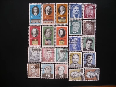 DDR 1973/81 Famous Men-12 Complete Sets, 3 Souvenir Sheets CTO, Not hinged - Image 1 of 4