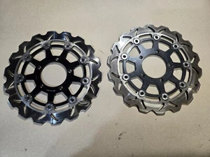 04-05 KAWASAKI NINJA ZX10R ZX10 FRONT LEFT RIGHT BRAKE ROTORS DISCS #173 - Bild 1 von 4