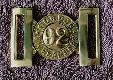 92nd Gordon Highlanders 1850's-70's two piece brass buckle with buff waist belt