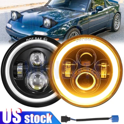 Par de faros LED halo ojos de ángel para Mazda NA Miata MX5 H6024 90-97 pulgadas Foto 1 de 4