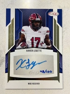 XAVIER LEGETTE 2024 SAGE High Series Football Gold AUTO # 48/100 Autograph - Picture 1 of 2