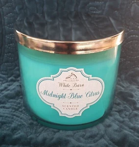 Bath & Body Works 3 Wick Candle New Midnight Blue Citrus White Barn - Picture 1 of 3