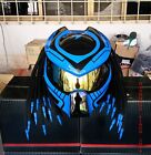 Casque de moto Predator personnalisé bleu