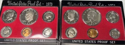 1973 & 1974 US Mint Proof Set Lot of 2 - Image 1 of 2