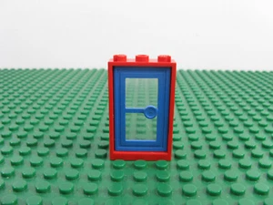 1976 LEGO Red Door Frame 1 x 3 x 4 w/Blue Door Glass Basic Set #3579 7930 - Picture 1 of 2