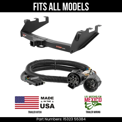 For 07 GMC Sierra 1500 HD Classic Trailer Hitch +4Way Wiring fit All Models Curt - Image 1 of 4