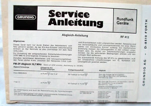 Schaltplan/Service-Anleitung für Grundig Radio RF 412 - Bild 1 von 1