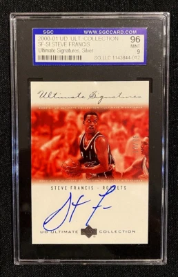 2000-01 Ultimate Collection Steve Francis SGC 96 Silver Sigs ON-CARD AUTO /75 !! - Image 1 of 2