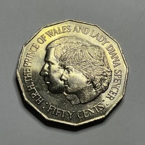 1981 UNCIRCULATED Prince Of Wales Lady Diana Coin - 50 Cent Coin - Low Mintage - Picture 1 of 13