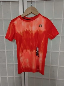 Russell Boys Printed Tee- Dri-power 360- Orange XS (4-5) Brand New - Picture 1 of 2