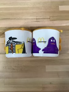Tazza Mug Mcdonalds Vintage Hamburglar e smorfia in plastica con coperchio 1983 - Foto 1 di 10