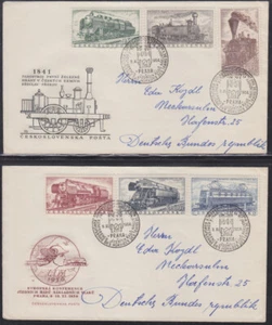 CHECOSLOVAQUIA - FDC 1956 LOCOMOTORAS FERROVIARIAS TRENES Sc.: 770-775 - Mi.: 988-993 - Imagen 1 de 1