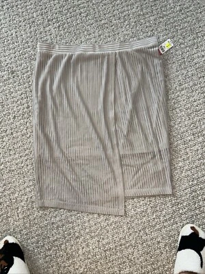 Falda vintage Kmart Attention para mujer talla XXL hasta la rodilla imitación envoltura beige polietileno Foto 1 de 4