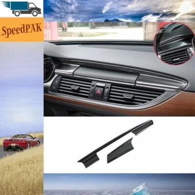 Carbon Fiber Steel Center Console Dash Strip Trim For Audi A6 A7 S6 S7 2012~2018 Foto 1 de 4