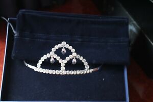 A Stunning Swarovski Crystal Tiara Superb Condition + Box, Sleeve + Velvet Bag