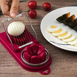 1Pc 2-in-1 Stainless Steel Egg Cutter - Multifunctional Slicer with PP Base - Picture 1 of 10