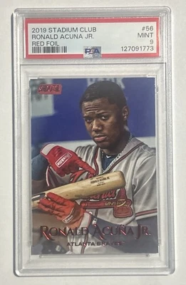 2019 Stadium Club #56 Ronald Acuna Jr. Red Foil   Mint 9 - Image 1 of 2