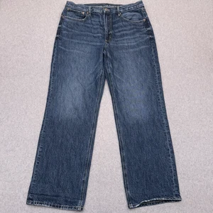 Pantalones de mezclilla holgados de tiro bajo American Eagle para mujer 12 X-SHORT azul Y2K grunge - Imagen 1 de 10