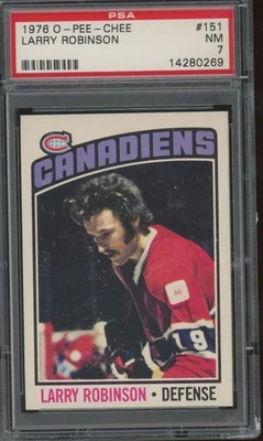 1976-77 O-Pee-Chee #151 Larry Robinson PSA 7 HOF - Image 1 of 2