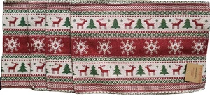Set of 4 Tapestry Placemats, 13"x19", CHRISTMAS TREES, REINDEERS & SNOWFLAKES,HC - Picture 1 of 17